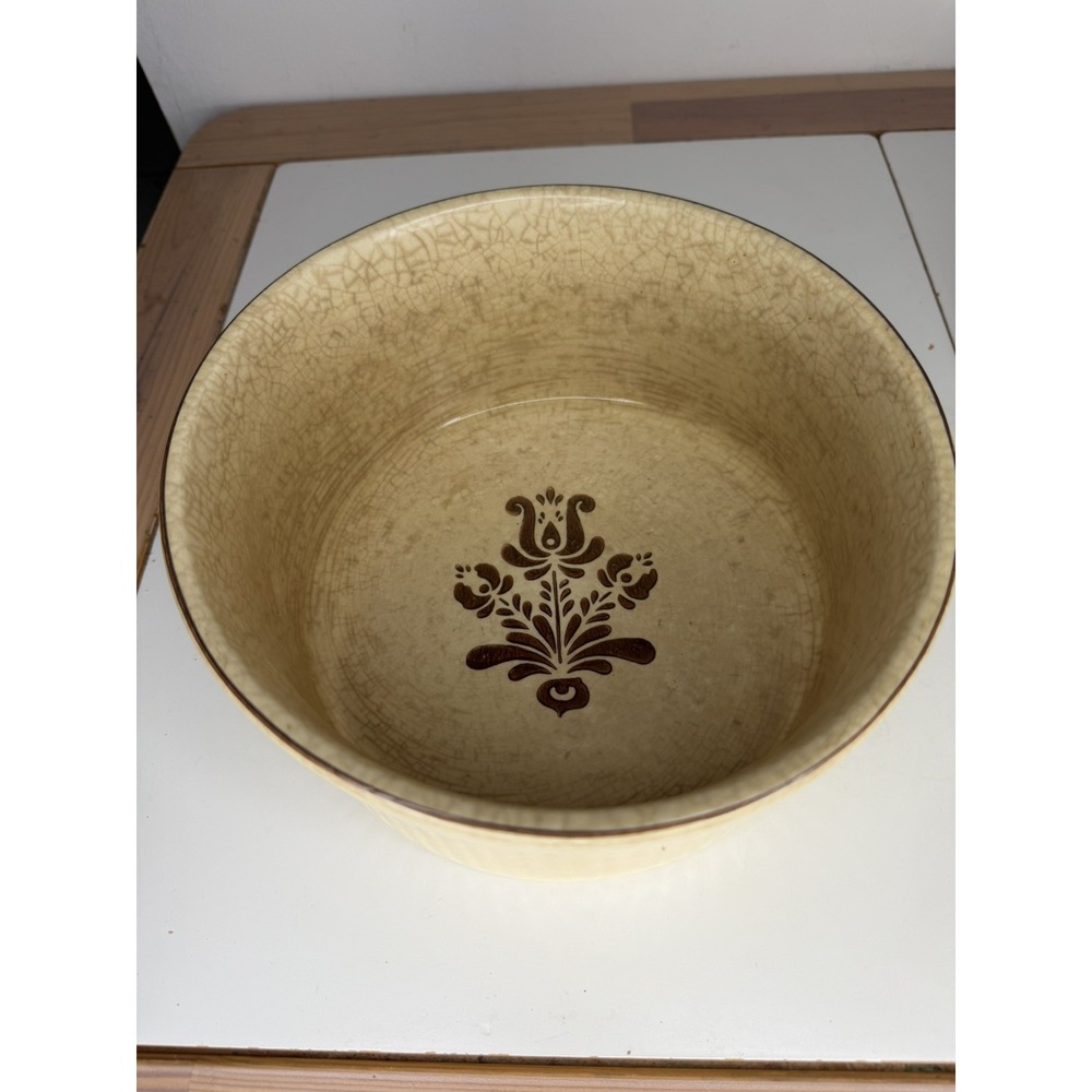 Vintage Pfaltzgraff Stoneware Village 408 Souffle Deep Dish Casserole Tan Beige
